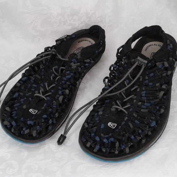 KEEN UNEEK Black Blue Paracord Outdoor Sport Sandals Braided EU 41: US 9.5W/8M - Picture 3 of 10
